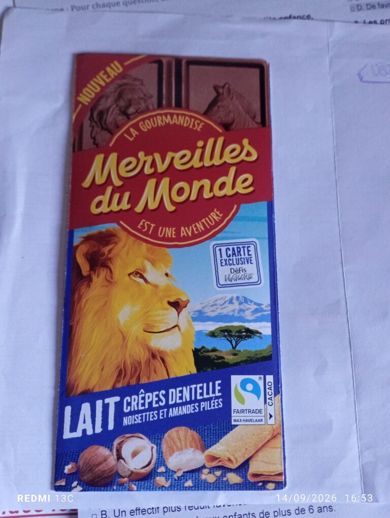 Dos de la carte