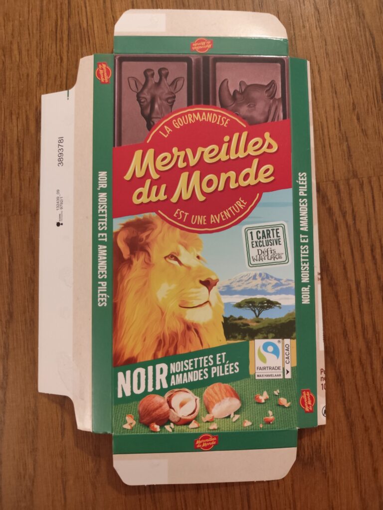 Dos de la carte